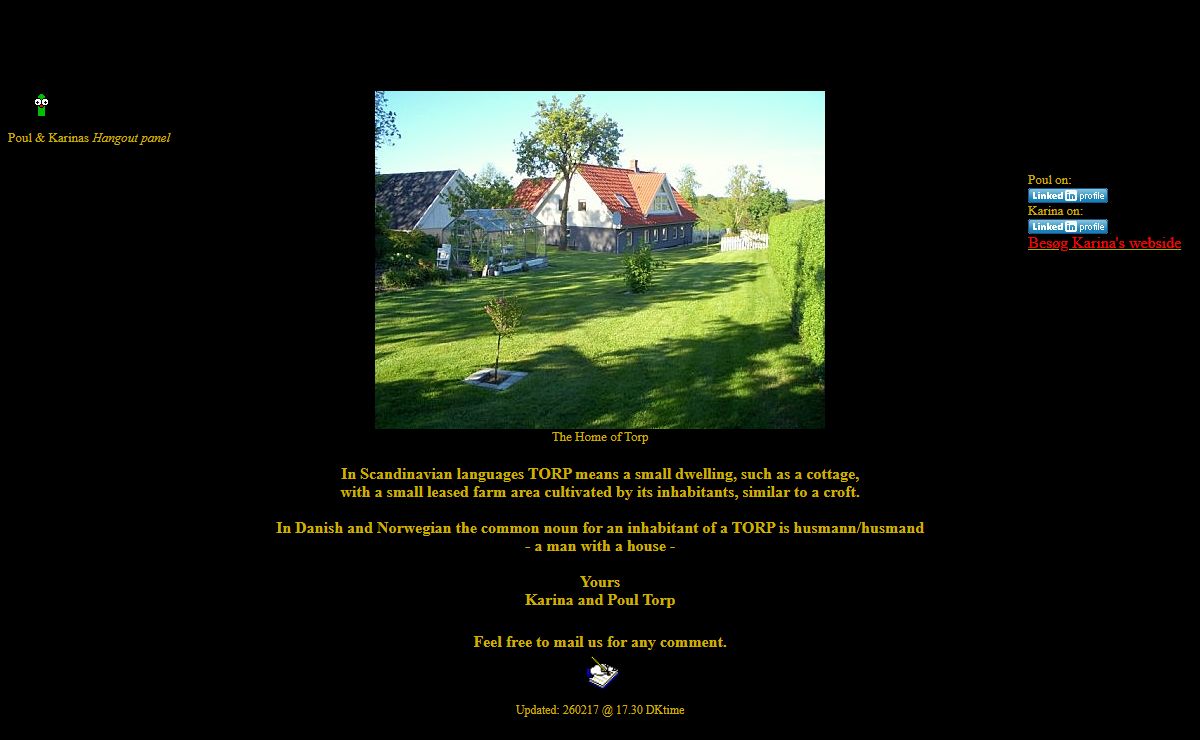Poul og Karina Torp Home Page !!! about our home and other stuff like The Seychelles and our wedding