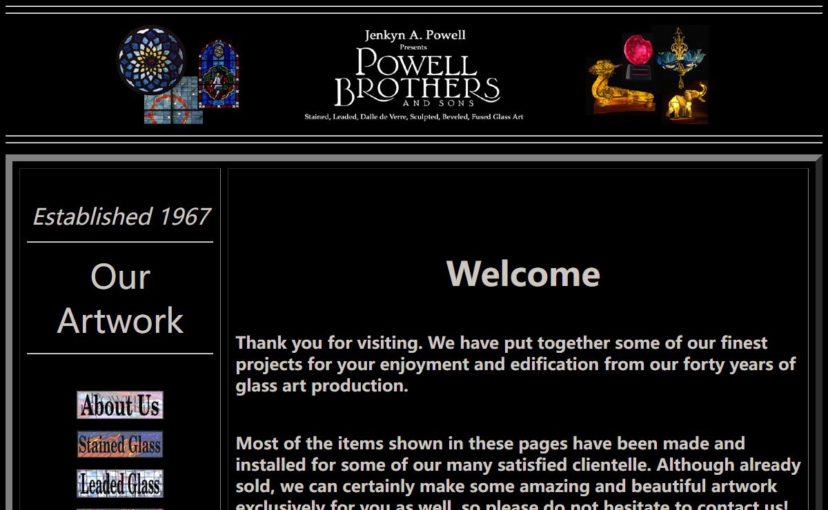 Jenkyn A Powell & Powell Brothers Glass Art Home Page