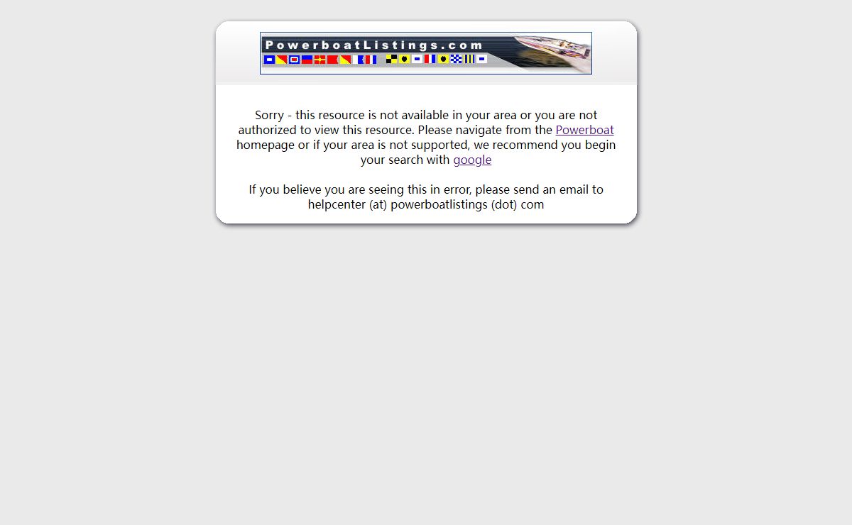 Powerboat Listings Non-US visitor web search