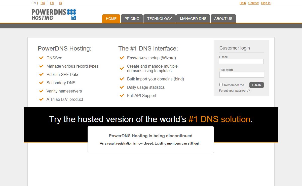 PowerDNS.net - Affordable and reliable DNS hosting