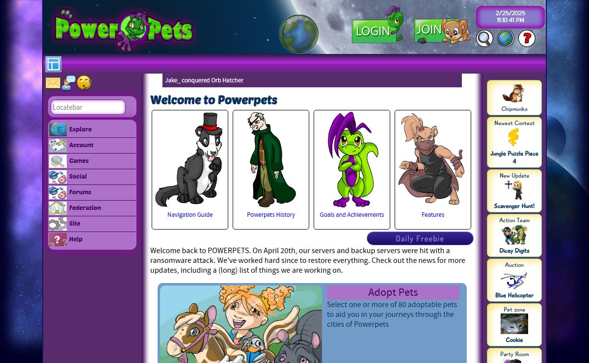 Home - Powerpets Virtual Pet Site