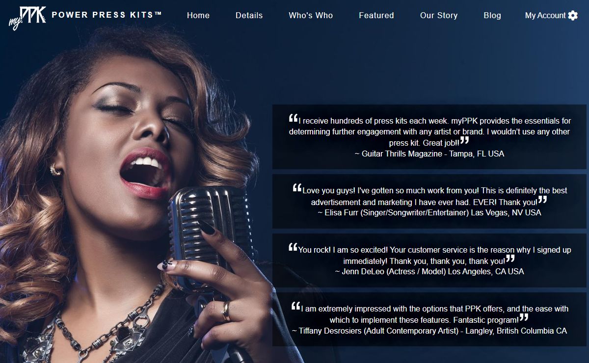 Best Electronic Press Kit Service (EPK) | myPPK™ - Power Press Kits™