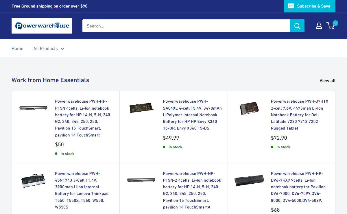 Powerwarehouse - One stop for laptop batteries, ac adapters ..