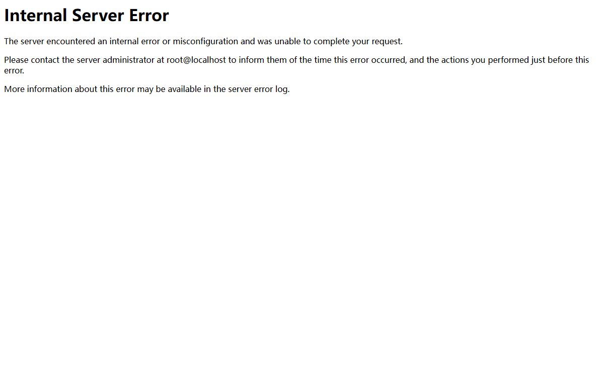 500 Internal Server Error