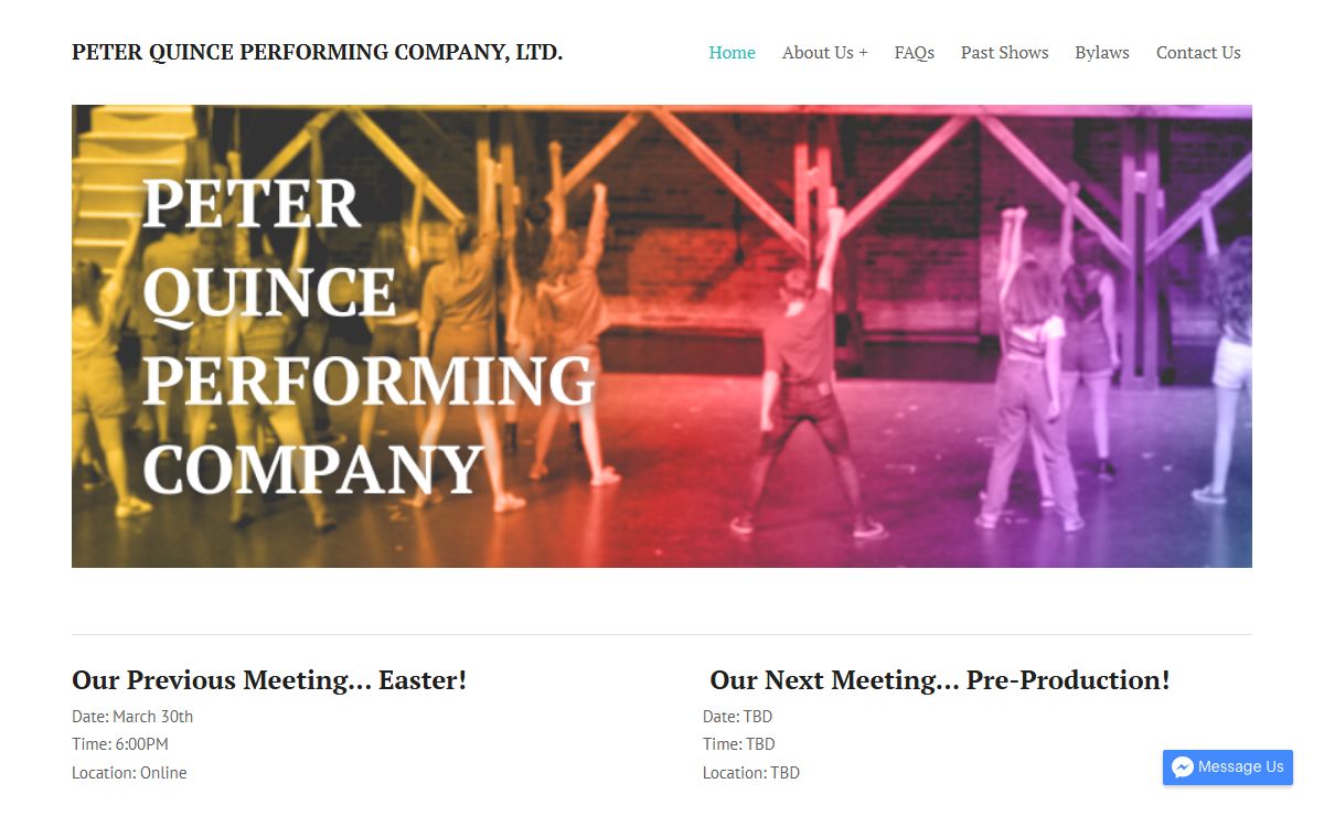 PETER QUINCE PERFORMING COMPANY, LTD. - Home