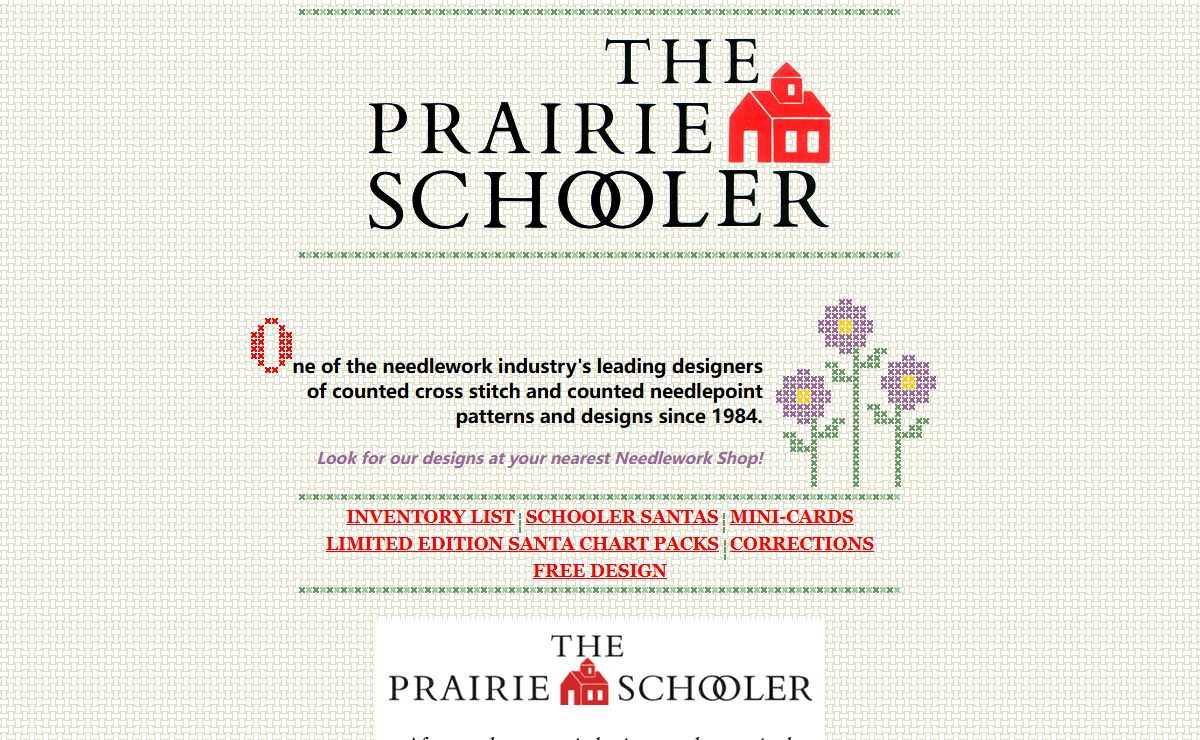 Prairie Schooler Counted Cross Stitch Needlepoint Patterns and Designs