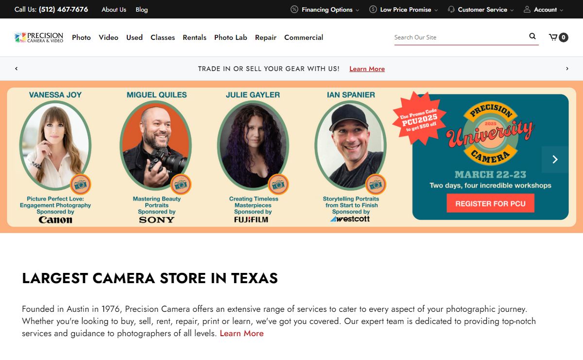 Precision Camera & Video - Voted Austin’s Best Camera Store - Come visit us in our showroom or shop online today