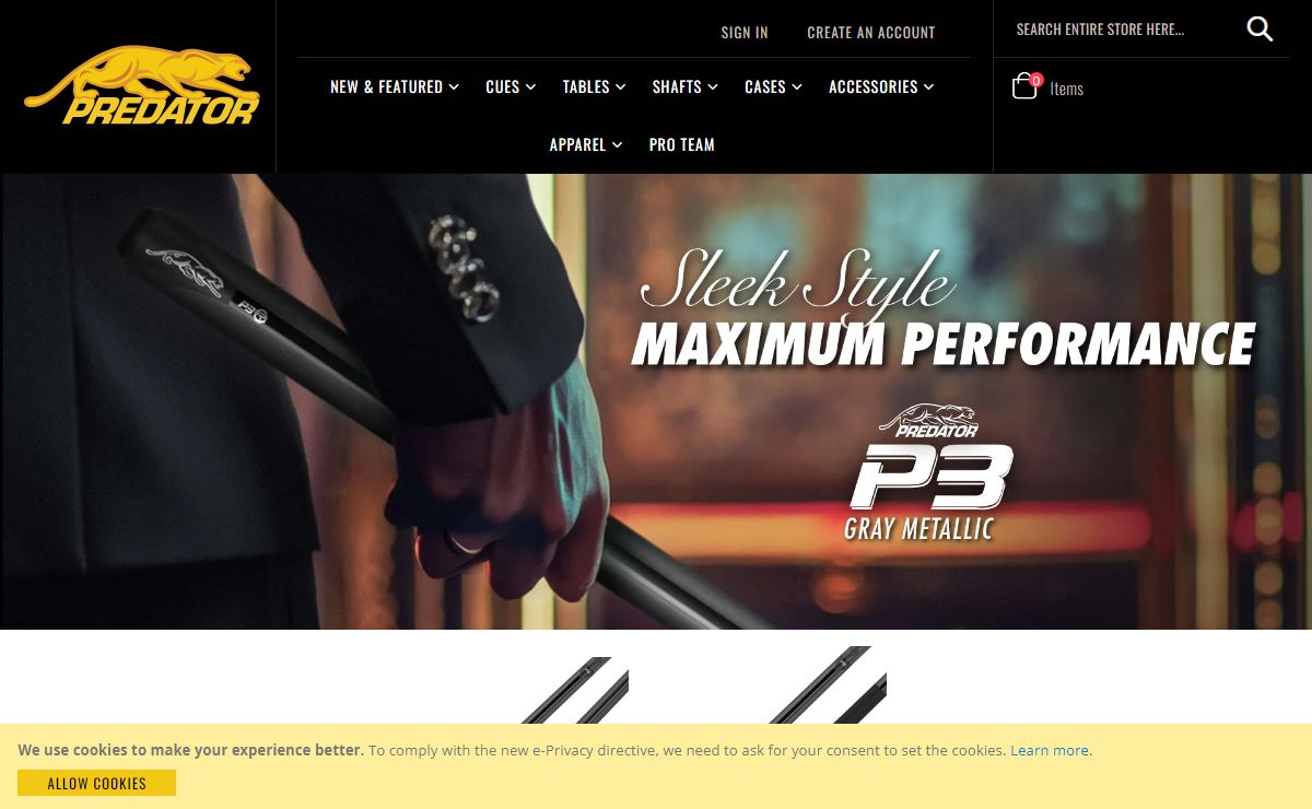 Predator High-Performance Pool Cues, Pool Tables, Shafts, Cue Cases, and Billiard Accessories | Official International Site