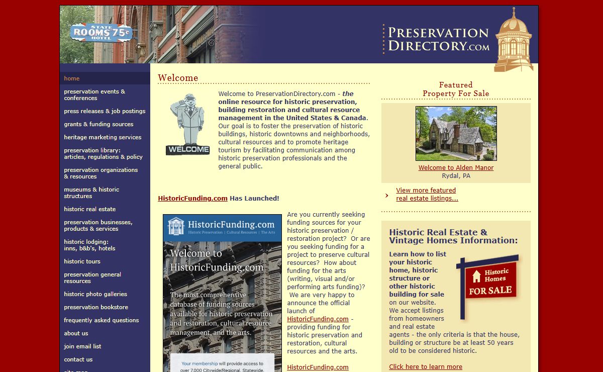 Welcome, PreservationDirectory.com - Historic Preservation and Cultural Resource Management Resources and Research Tools for Historical Societies, Organizations and the General Public -
