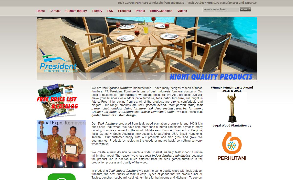 Teak Garden Furniture for outdoor by Indonesian wholesale Exporter