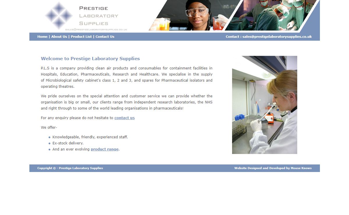 Prestige Laboratory Supplies - Homepage
