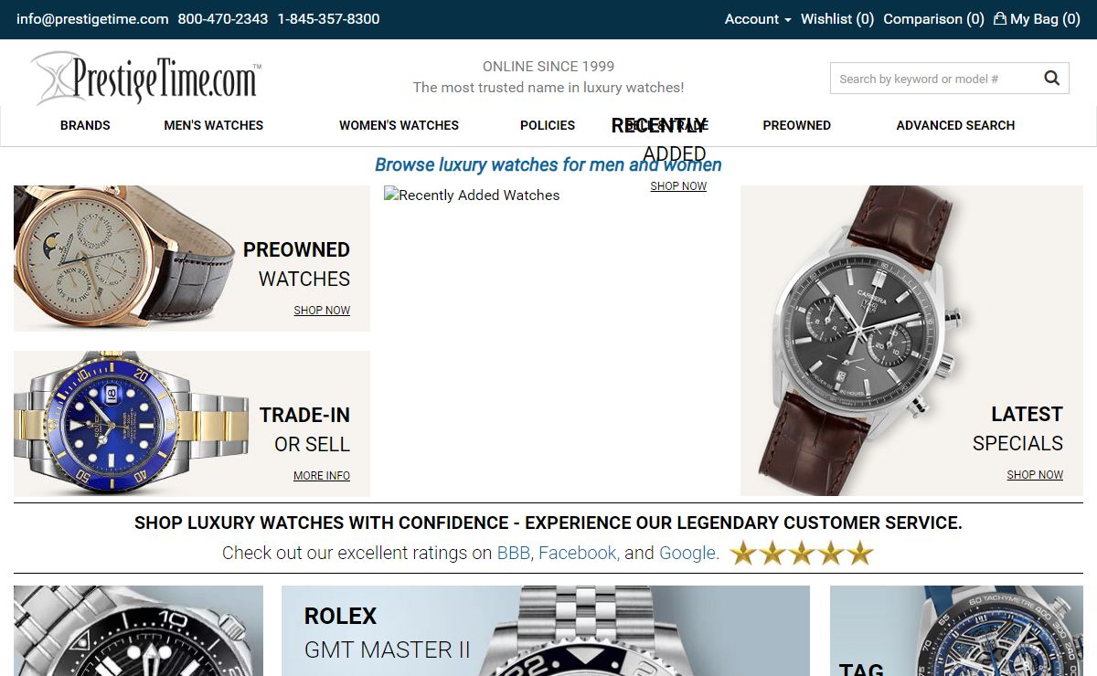 PrestigeTime Discounted Luxury Watches for Men & Women