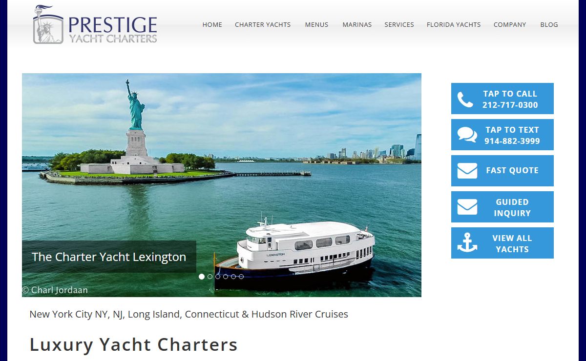 New York Luxury Private Yacht Charters & Hudson River Cruises NJ