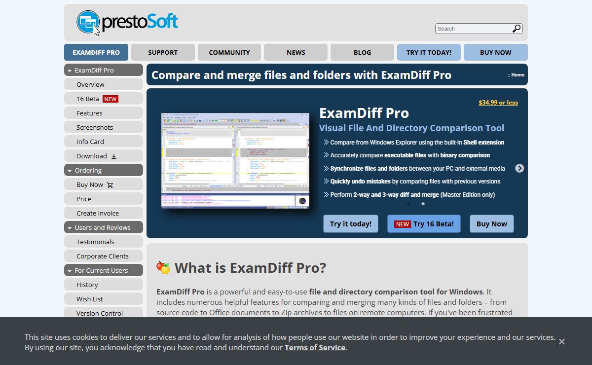 ExamDiff Pro - Compare and merge files, folders, documents
