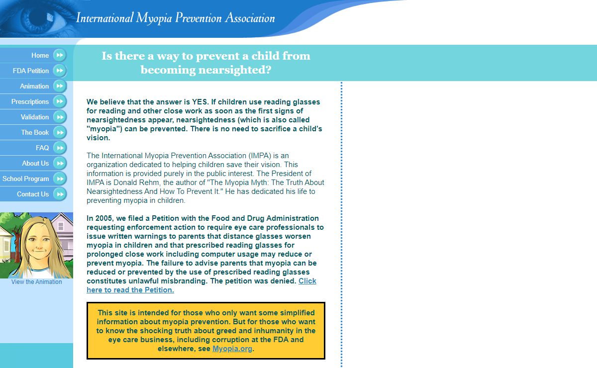 THE INTERNATIONAL MYOPIA PREVENTION ASSOCIATION