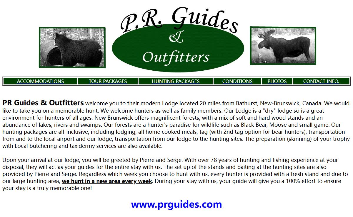 PR Guides for Black Bear and Moose hunting in New Brunswick, Canada