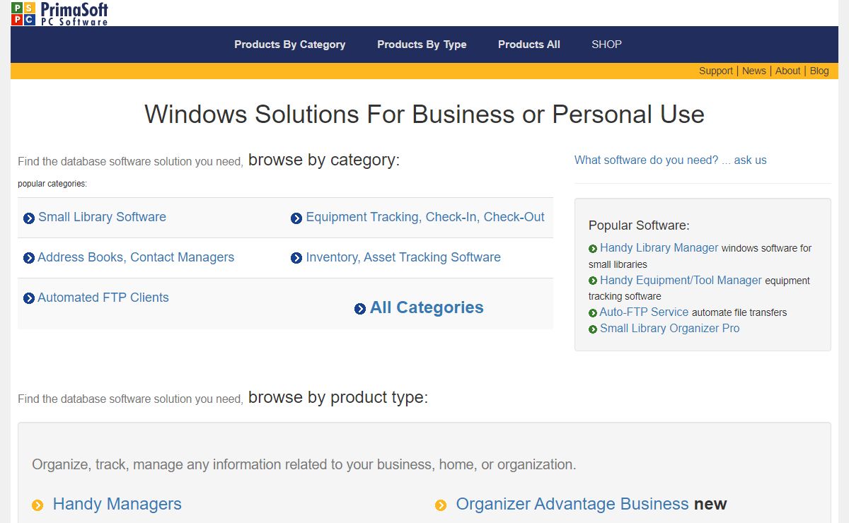 PrimaSoft PC, Windows software for business and home PC users