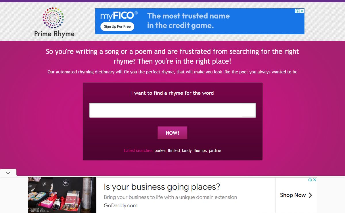 online rhyming dictionary - Prime-Rhyme
