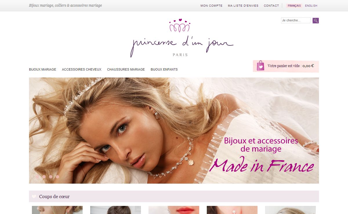 Princesse d'un Jour - bijoux et accessoires pour le mariage