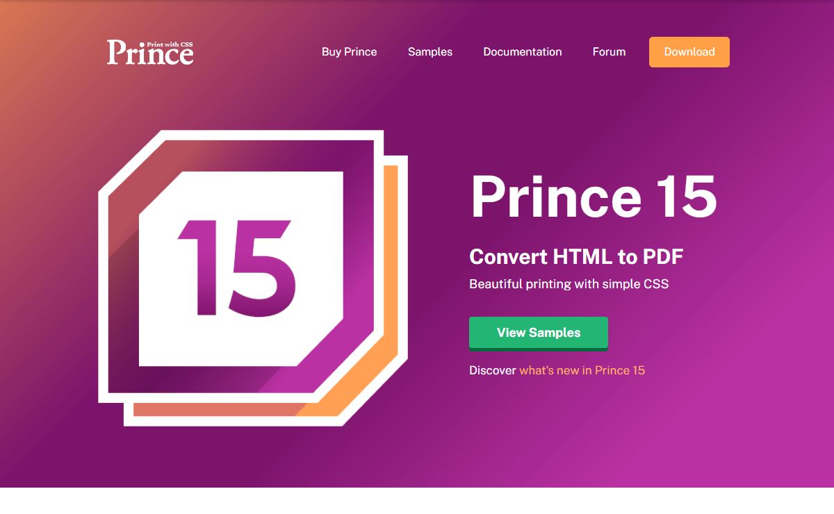 Prince - Convert HTML to PDF with CSS