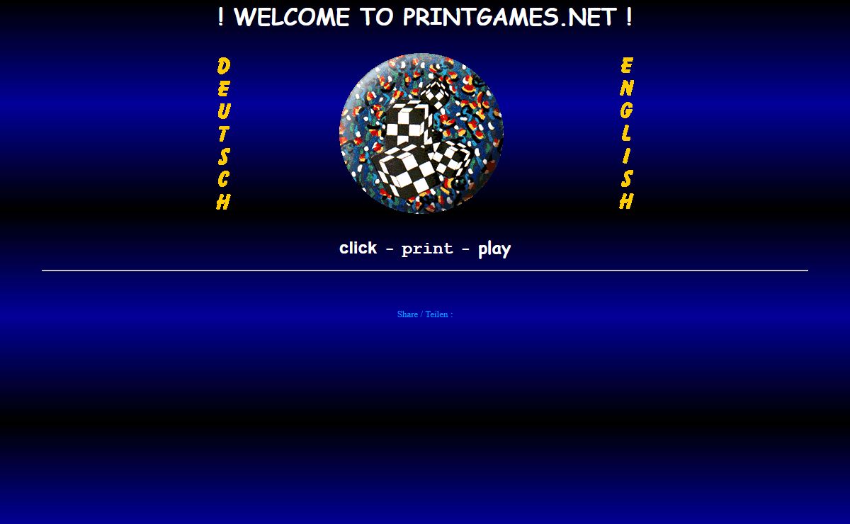 Printgames - Print & Play Games - Spiele zum Ausdrucken - deutsch und english