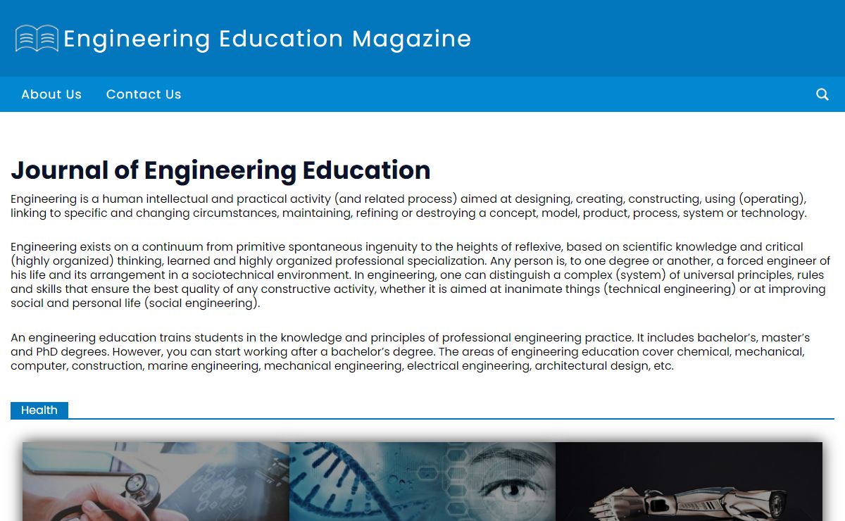 The Magazine Devoted To Engineering, Education, Health, and Other Stuff