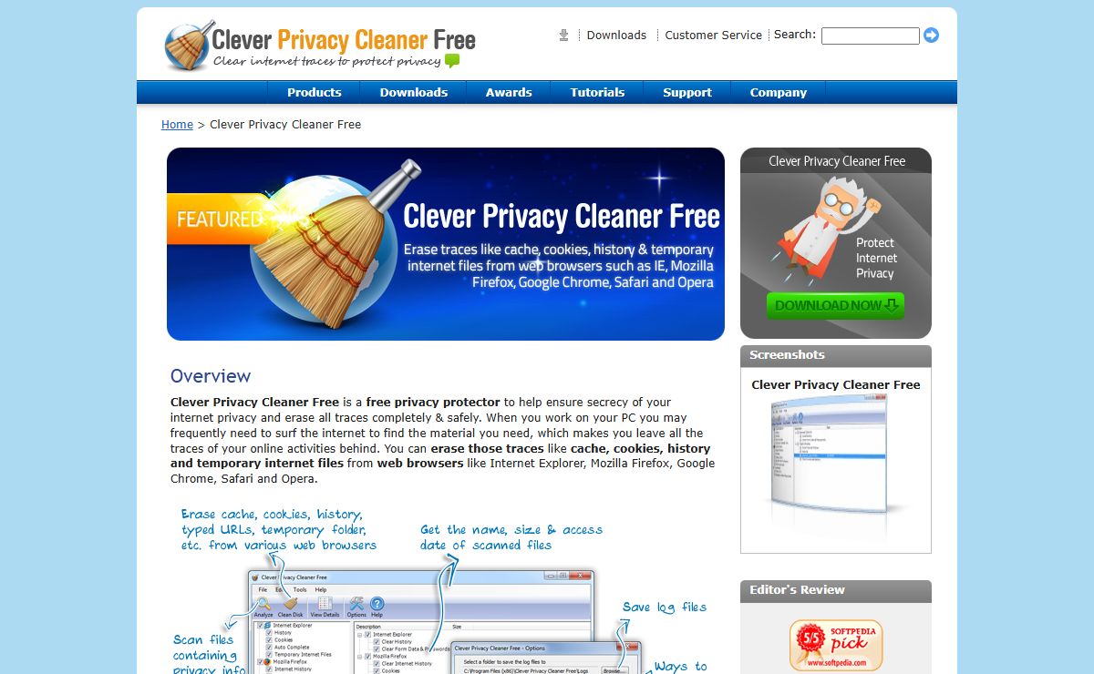 Clever Privacy Cleaner Free - Free Privacy Cleaner Software - Free Privacy Protector - Clear Internet Trace from Browsers
