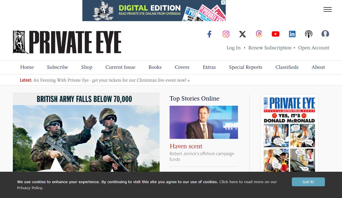 Private Eye Magazine | Official Site - the UK's number one best-selling news and current affairs magazine, edited by Ian Hislop