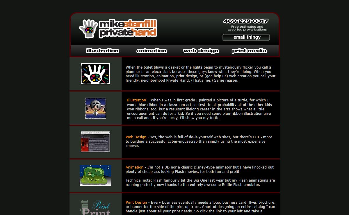 Privatehand.com - A Dallas-based Illustrator, Animator, and Web Designer
