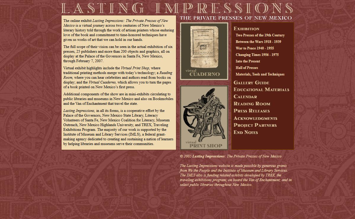 LASTING IMPRESSIONS : The Private Presses of New Mexico