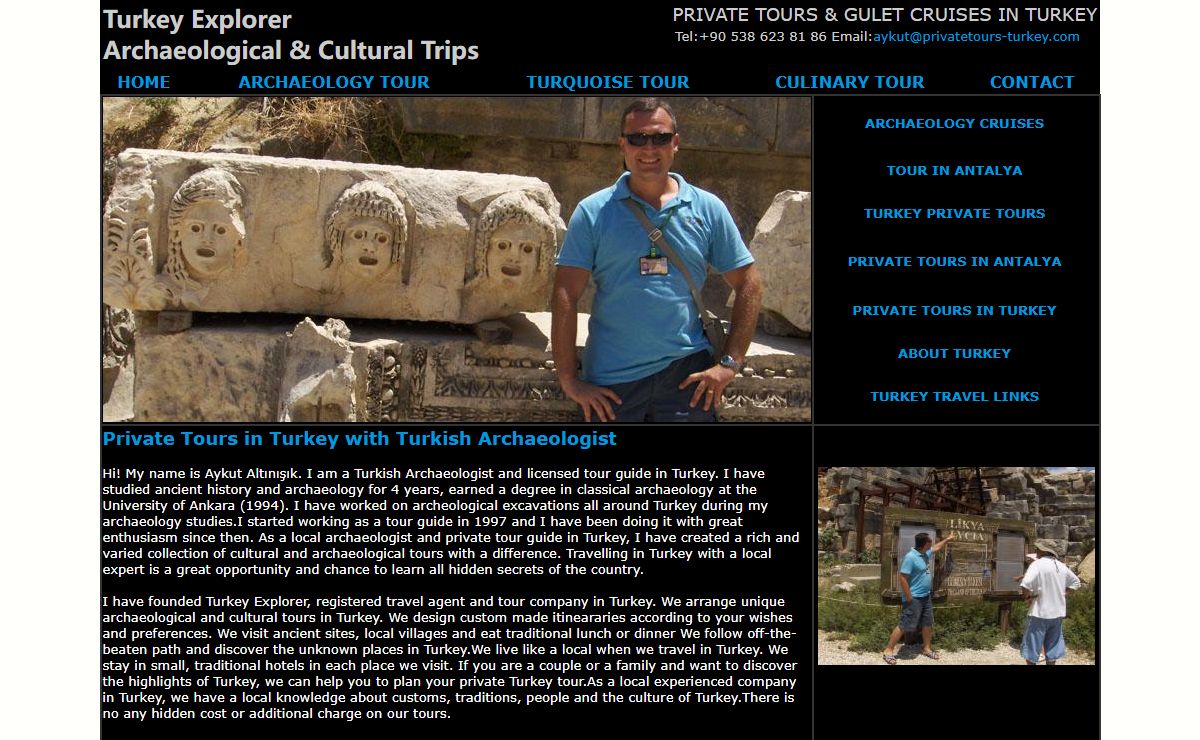 Turkish Archaeologist and Private Tour Guide in Turkey. Private Tours and Gulet Cruises in Turkey