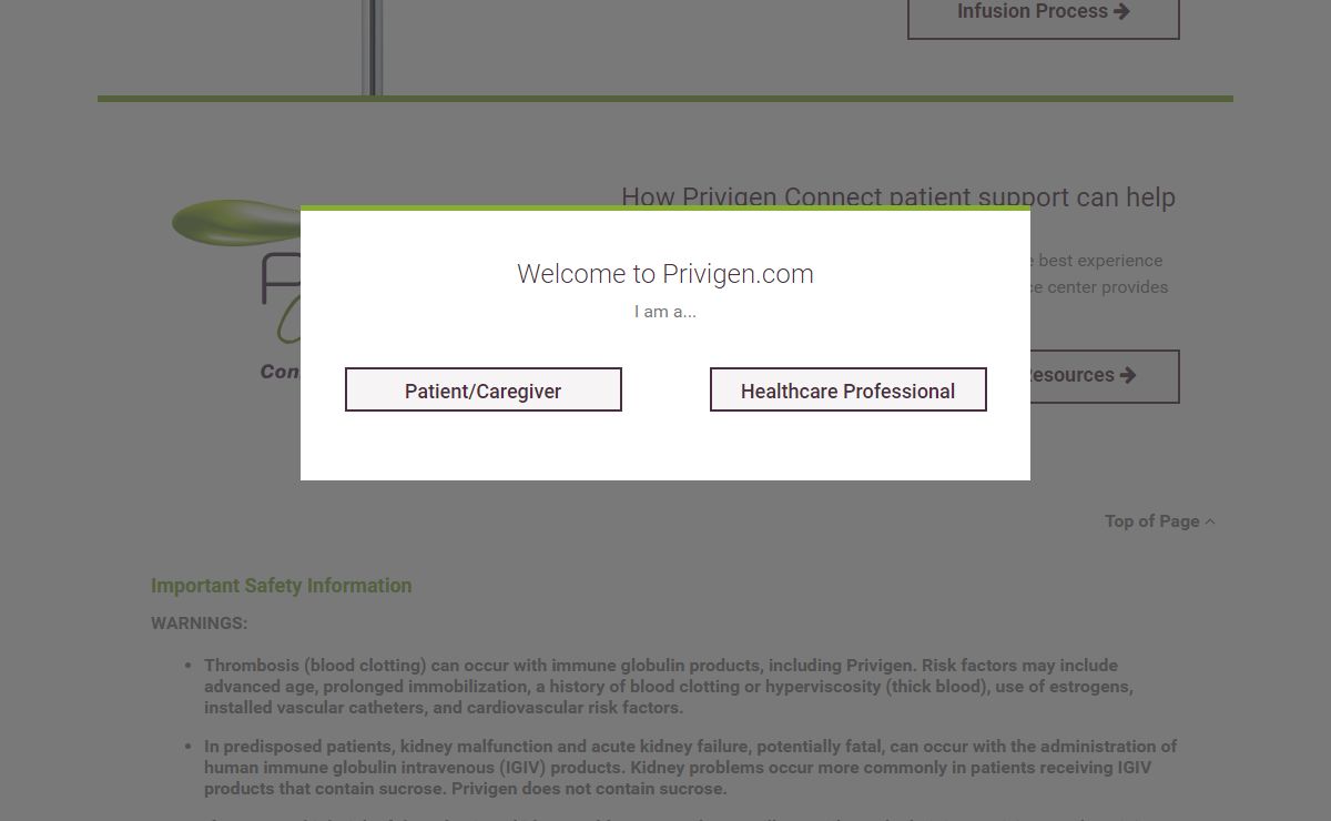 IVIg infusion therapy | PRIVIGEN Immune Globulin Intravenous (Human), 10% Liquid