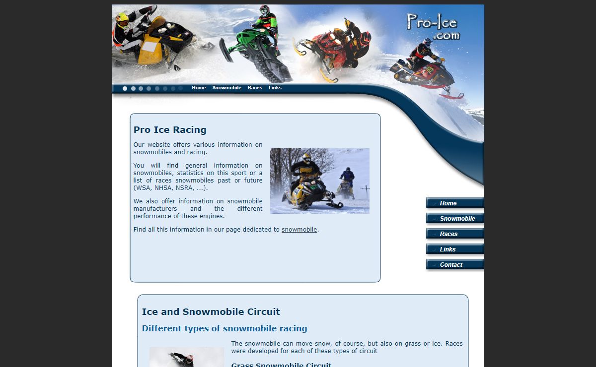 Pro Ice Racing: Ice and Snowmobile Circuit Racers - Pro-Ice.com