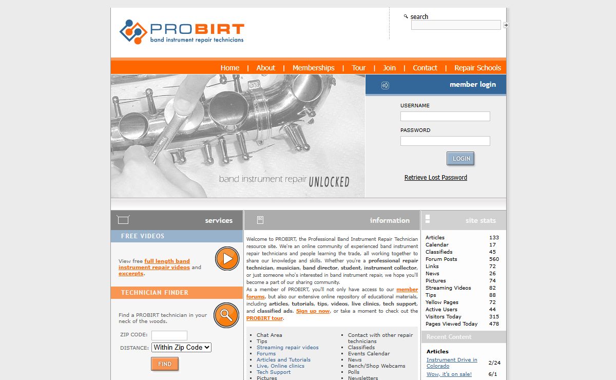 Professional Band Instrument Repair Technician Resource Site