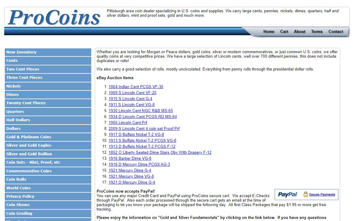Pittsburgh area coin dealer specializing in U.S. coins and bullion