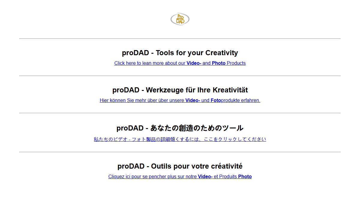 proDAD - Solutions for your creativity