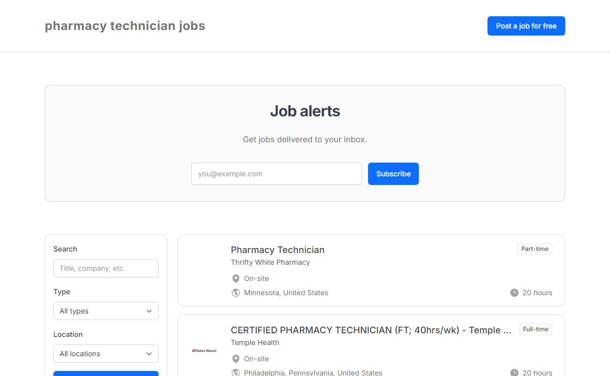 pharmacy technician jobs