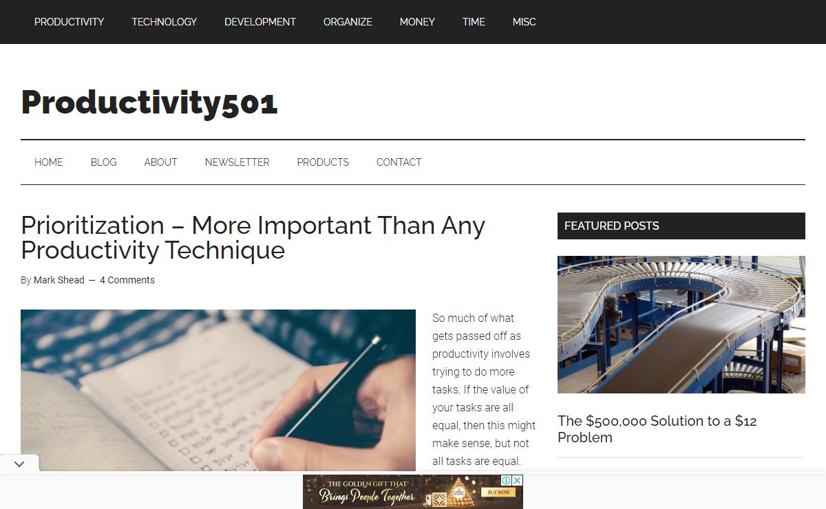 Productivity501 — Pieces of the productivity puzzle.