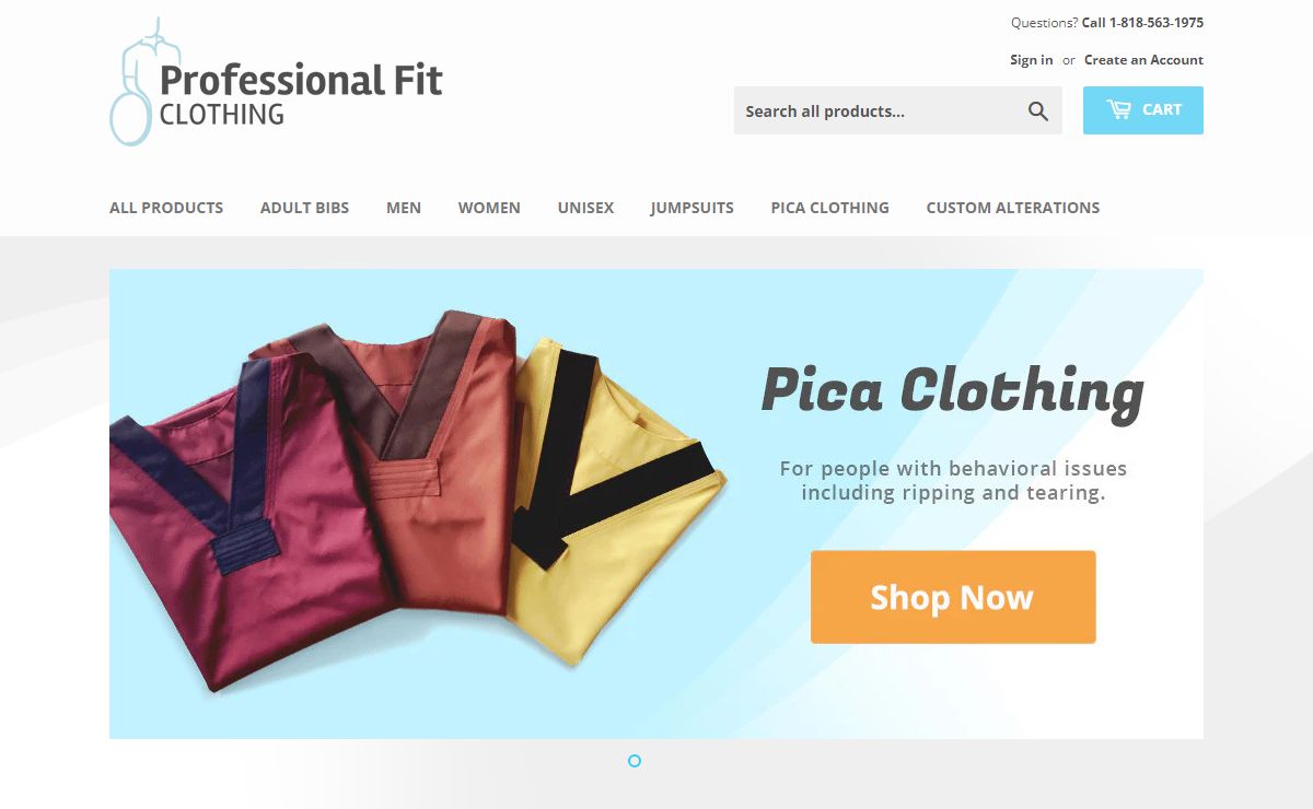 Adult Bibs and Pica Clothing and Beddin from Professional Fit Clothing