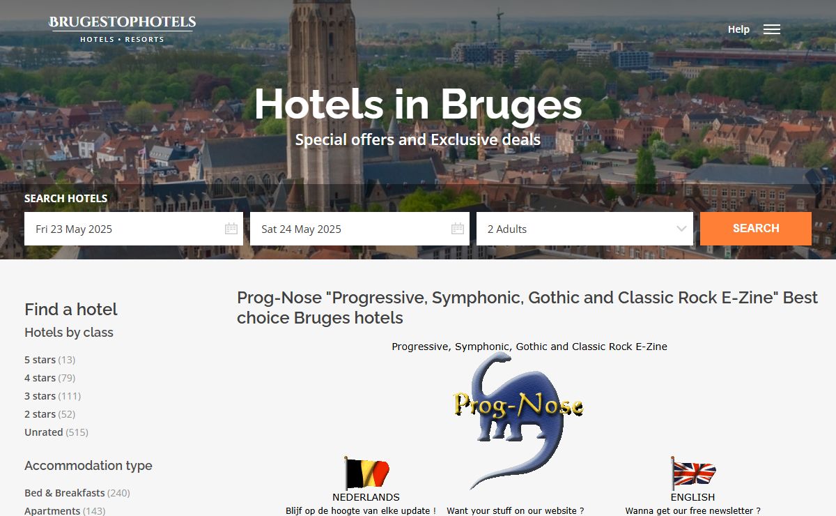 Prog-Nose "Progressive, Symphonic, Gothic and Classic Rock E-Zine" Best choice Bruges hotels