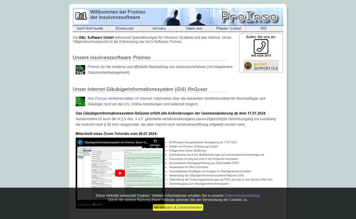 ProInso, Insolvenzsoftware mit Gläubigerinformationssystem