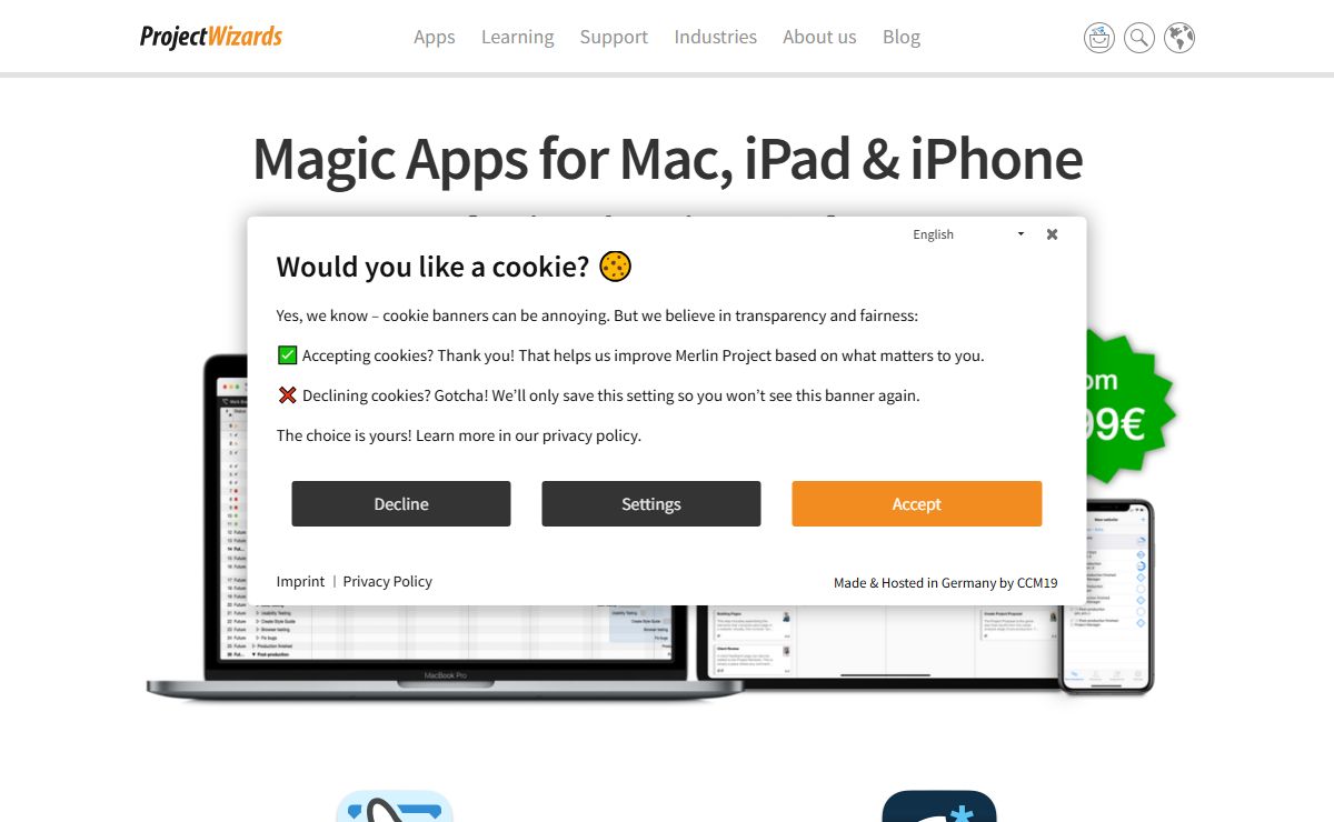 Merlin Project for Mac, iPad & iPhone from ProjectWizards