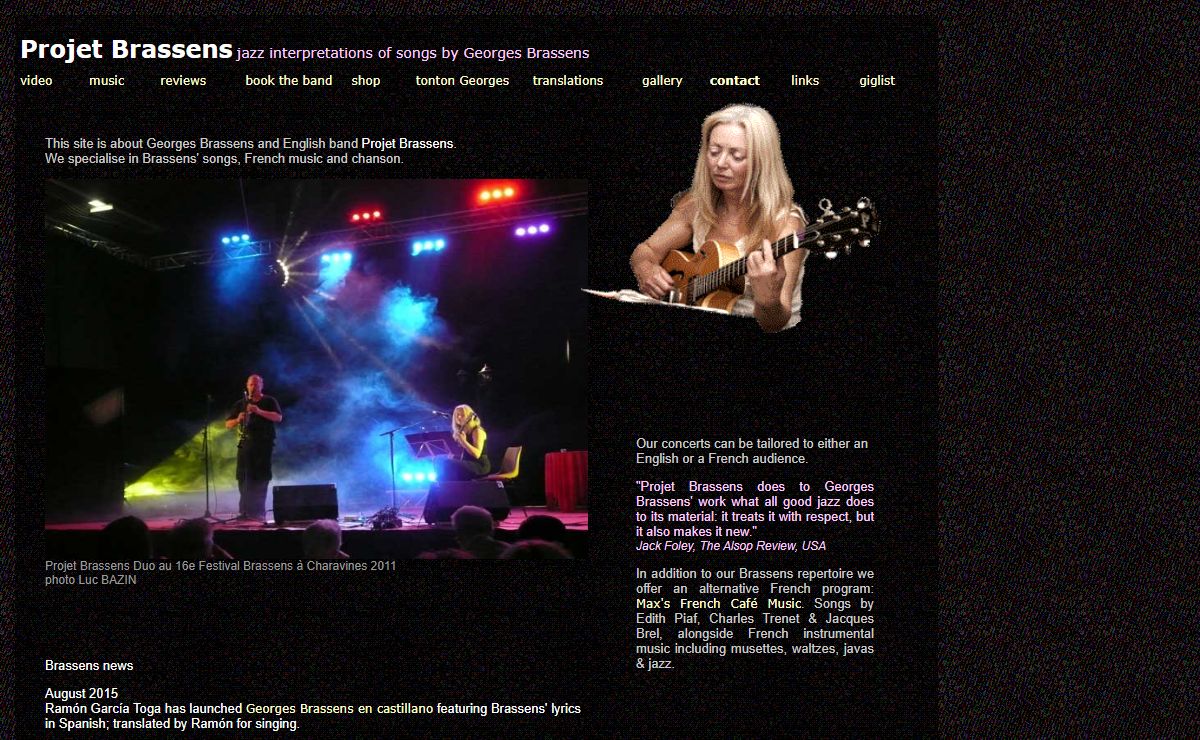 Projet Brassens: jazz interpretations of songs by Georges Brassens