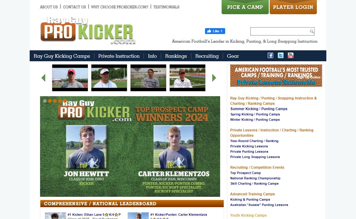 Football Kicking Camps | Prokicker.com
