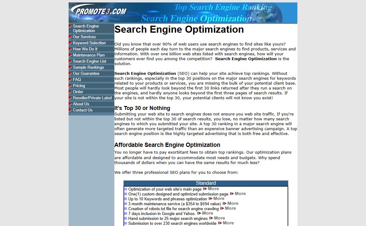 Search Engine Optimization, SEO services, Web Site Positioning, Top Search Engine Ranking