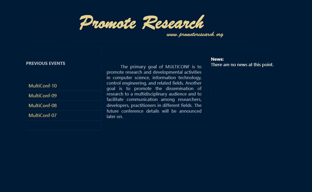 PromoteResearch: Computer science conference | Computer engineering conference | Information technology conference