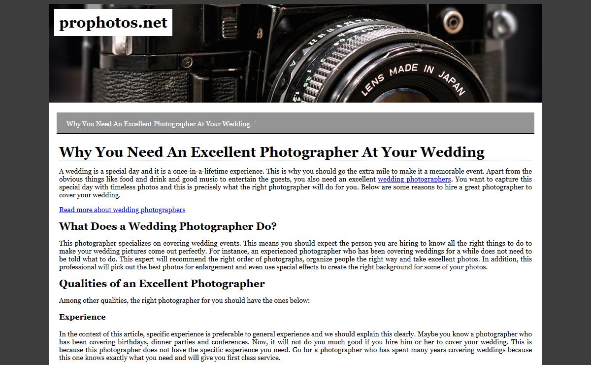 Why You Need An Excellent Photographer At Your Wedding