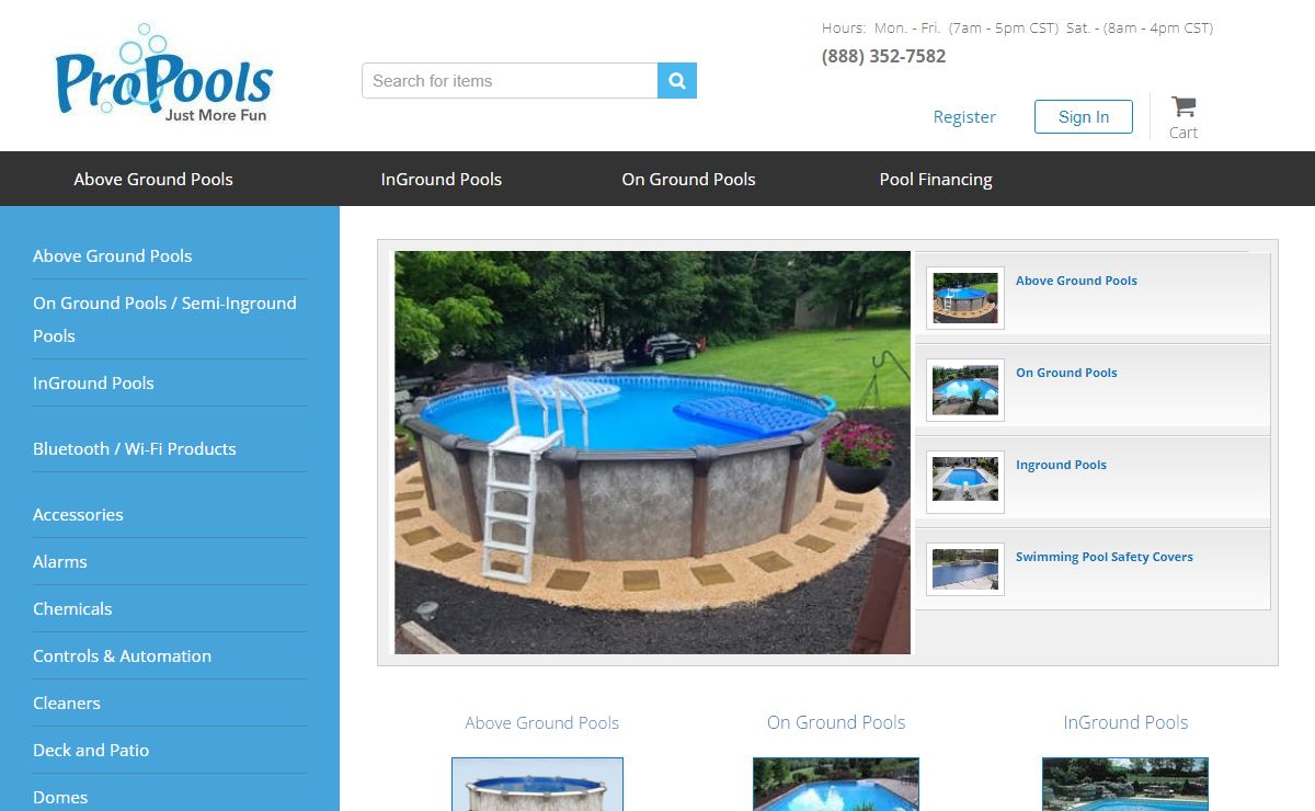 ProPools.com: Above Ground Pools, In-Ground Pools & Supplies