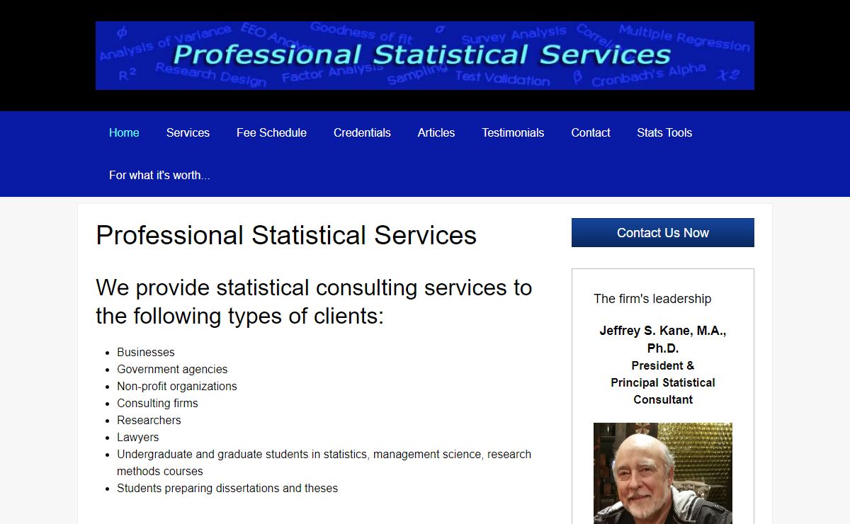 Professional Statistical Services | Statistical Consulting Services