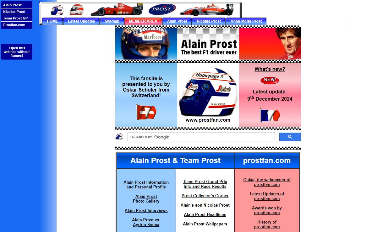 Prostfan.com - all about Alain Prost, Nicolas Prost, Team Prost Grand Prix...